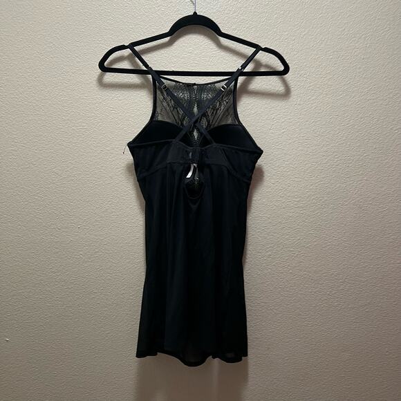 Auden Intimates Black Lace Sheer Babydoll Chemise Slip Size Large - Picture 2 of 9